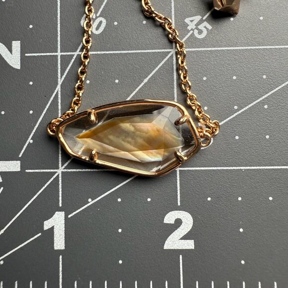 Kendra Scott Rose Gold Chain Bracelet With Iridescent Faceted Stone Adjustable C - Picture 6 of 6